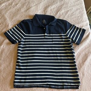 J. Crew Mens Polo in Navy and White Stripes